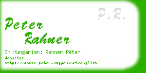 peter rahner business card